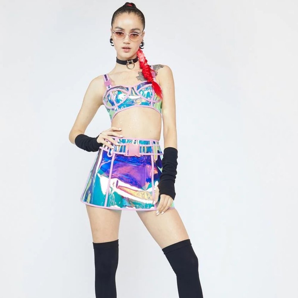 Dream Crusher Clear Bra Top & Clear Skirt SET